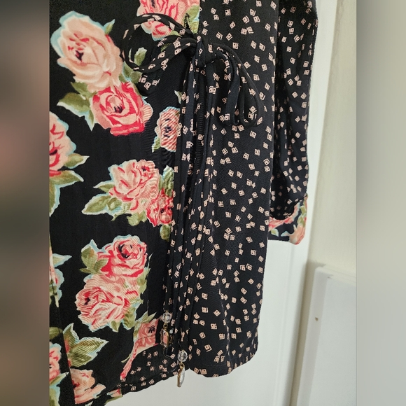 Vintage 90s Carole Little Oversized Pink Floral Blazer Oversized Crystal Beads - Picture 6 of 12